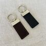 Men's Leather / Silver Keyring ~ Boxed, thumbnail 3 of 4