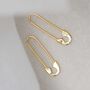 18k Gold Plated Brass Safety Pin Earrings, thumbnail 2 of 5