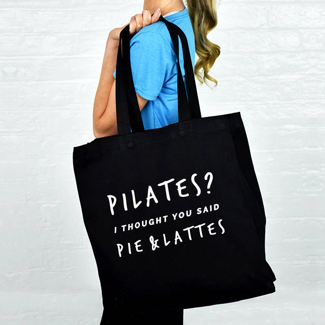 Pilates? Pie And Lattes' Gym Tote Bag 