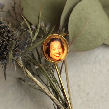 Gold Personalised Lapel Pin Brooch With Photograph, 3 of 7