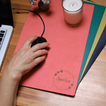Personalised Premium Leather Mouse Mat, Name, Initials, 6 of 8