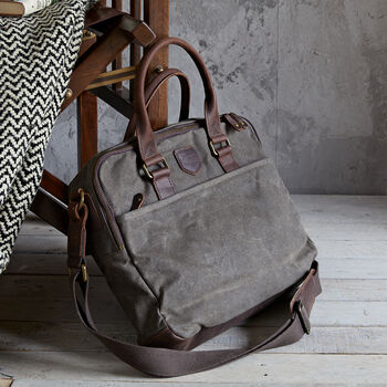 Canvas And Leather Laptop Bag, 2 of 3