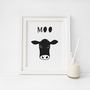 Cow Moo Print, Baby's Birthday Or Christening Gift, thumbnail 3 of 7