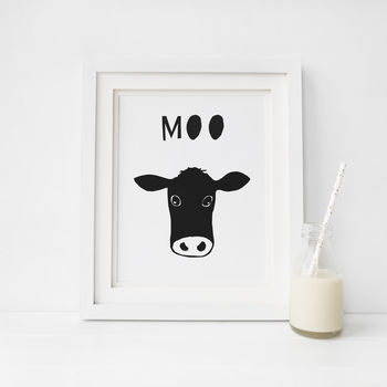 Cow Moo Print, Baby's Birthday Or Christening Gift, 3 of 7
