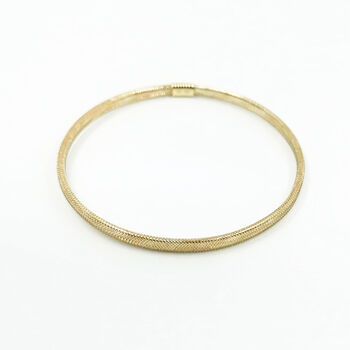9ct Gold Mesh Slip On Bangle, 4 of 8