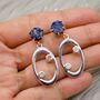 Lapis Lazuli, Moonstone Silver Earrings, thumbnail 7 of 9