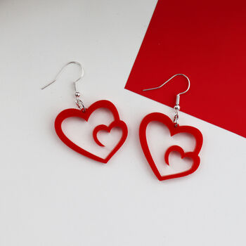 Love Heart Swirl Acrylic Earrings, 6 of 8