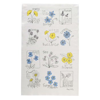 Cornish Wild Flowers Tea Towel, 3 of 3