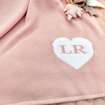 Monogrammed Heart Baby Blanket, 2 of 6