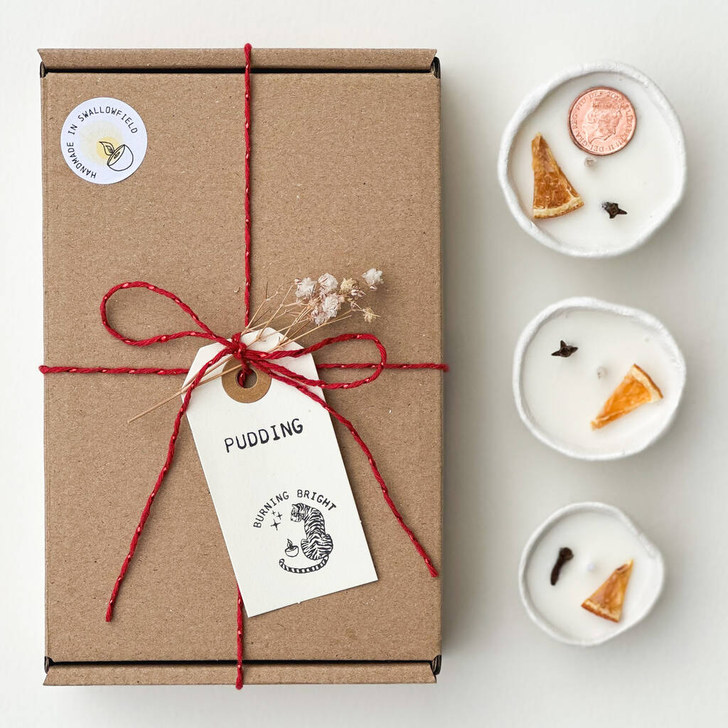 Pudding Christmas Pinch Pot Aromatherapy Candle Gift Box, 1 of 3