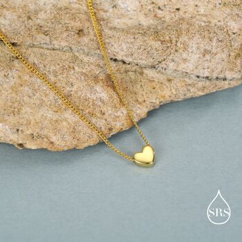 Minimalist Tiny Heart Pendant Necklace In Sterling Silver, 5 of 12