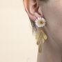 Daisy Brass Teardrop Sterling Silver Stud Earrings, thumbnail 1 of 2
