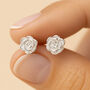 Sterling Silver Rose Flower Stud Earrings, thumbnail 1 of 11
