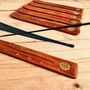 Wooden Incense Stick Holder Brass Design Ash Catcher, thumbnail 7 of 12