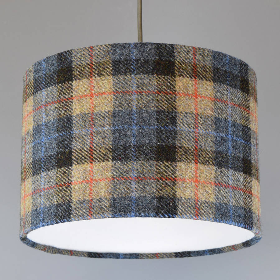 Natural Check Harris Tweed Lampshade By Quirk