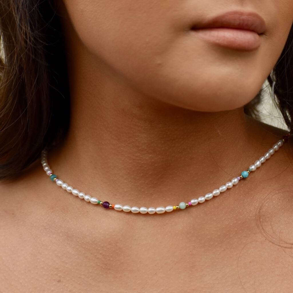 Diamond and Pearl Necklace | Kameswari Jewellers