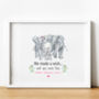 Personalised New Baby Adoption Gift Elephant Print, thumbnail 1 of 3