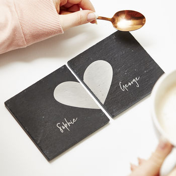 Personalised Heart Coaster Gift Set, 2 of 2