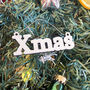 Ivory Hanging Xmas Tree Small Sign Christmas Decoration, thumbnail 2 of 4