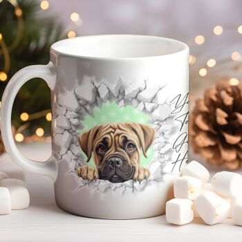 Personalised Christmas Bullmastiff Break Through, 6 of 10