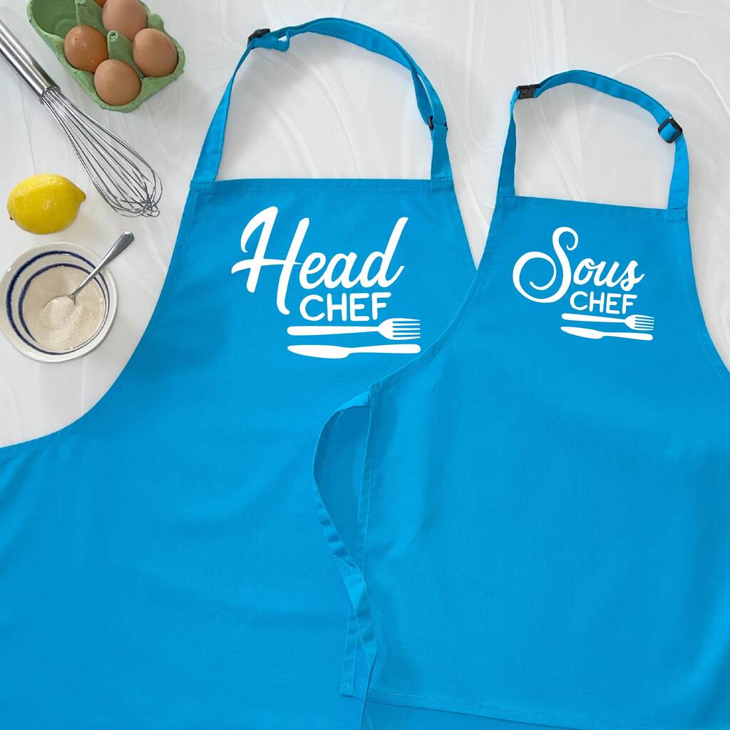 Head Chef And Sous Chef Matching Apron Set By Lovetree Design