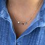 Bar Charm Necklace With Star And Family Birthstones, thumbnail 2 of 11