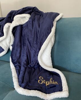 Personalised Velvet Sherpa Throw Blanket, 4 of 4