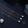 Baroque Pearl And Circle Pendant Long Lariat Necklace, thumbnail 4 of 9