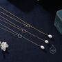 Baroque Pearl And Circle Pendant Long Lariat Necklace, thumbnail 4 of 10