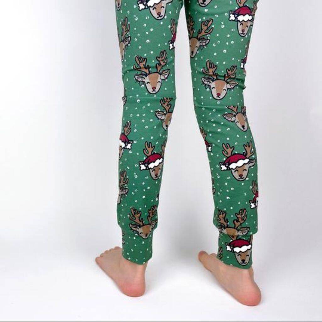 Organic Christmas Reindeer Leggings By Tutti Frutti Clothing