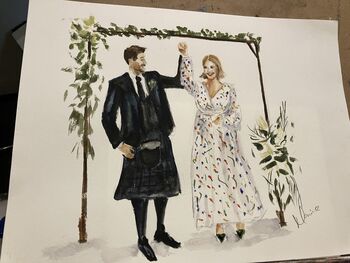 Personalised Bride And Groom Portrait In Watercolour, 6 of 7