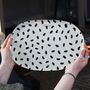 Personalised Polka Dot Ceramic Oval Platter, thumbnail 1 of 3