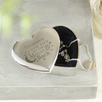 Personalised To The Moon And Back Heart Trinket Box, 2 of 3