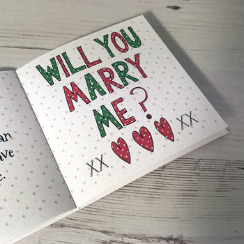 Personalised Will You Marry Me Christmas Book Card, 6 of 7