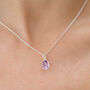 Amethyst And Silver Pendant Necklace, thumbnail 1 of 3