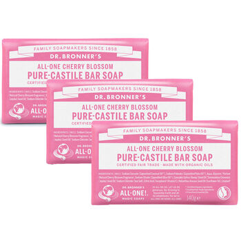 Dr Bronner's Cherry Blossom Pure Castile Soap Bar 140g, 2 of 2
