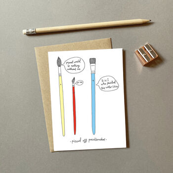 Pissed Off Paintbrushes Greeting Card, 3 of 3