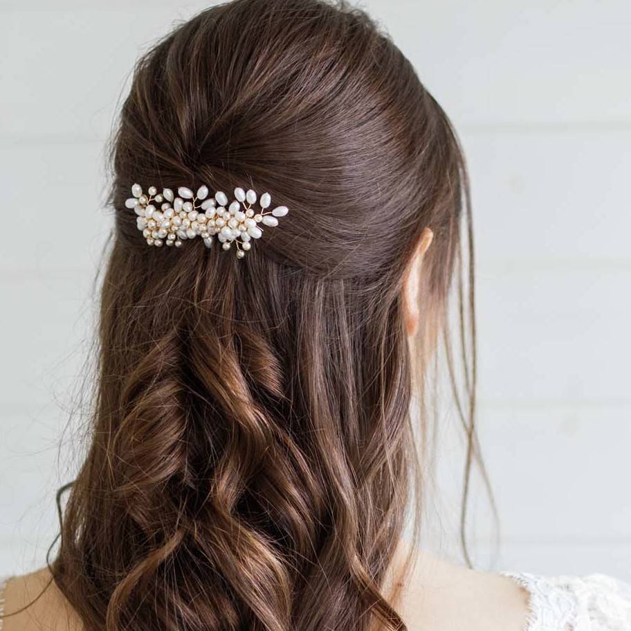 Alyssum Pearl Wedding Hair Comb, 1 of 3