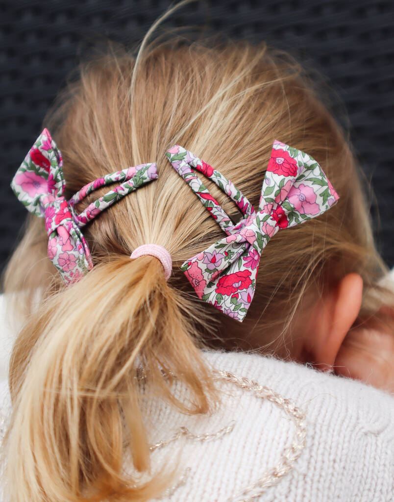 Two X Liberty London Hair Bow Clips / 50 Prints, 1 of 12