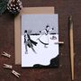 Victorian Christmas Card Ice Skaters, thumbnail 1 of 3