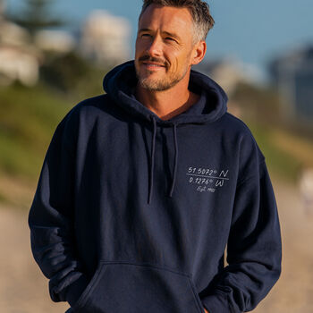 Personalised Coordinates Hoodie – Anniversary Or Wedding Gift, 5 of 12