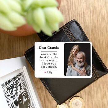 Personalised Photo Metal Wallet Card For Grandad, 4 of 4