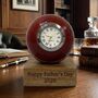 Cricket Ball Clock With Personalised Wood Plinth, thumbnail 1 of 12