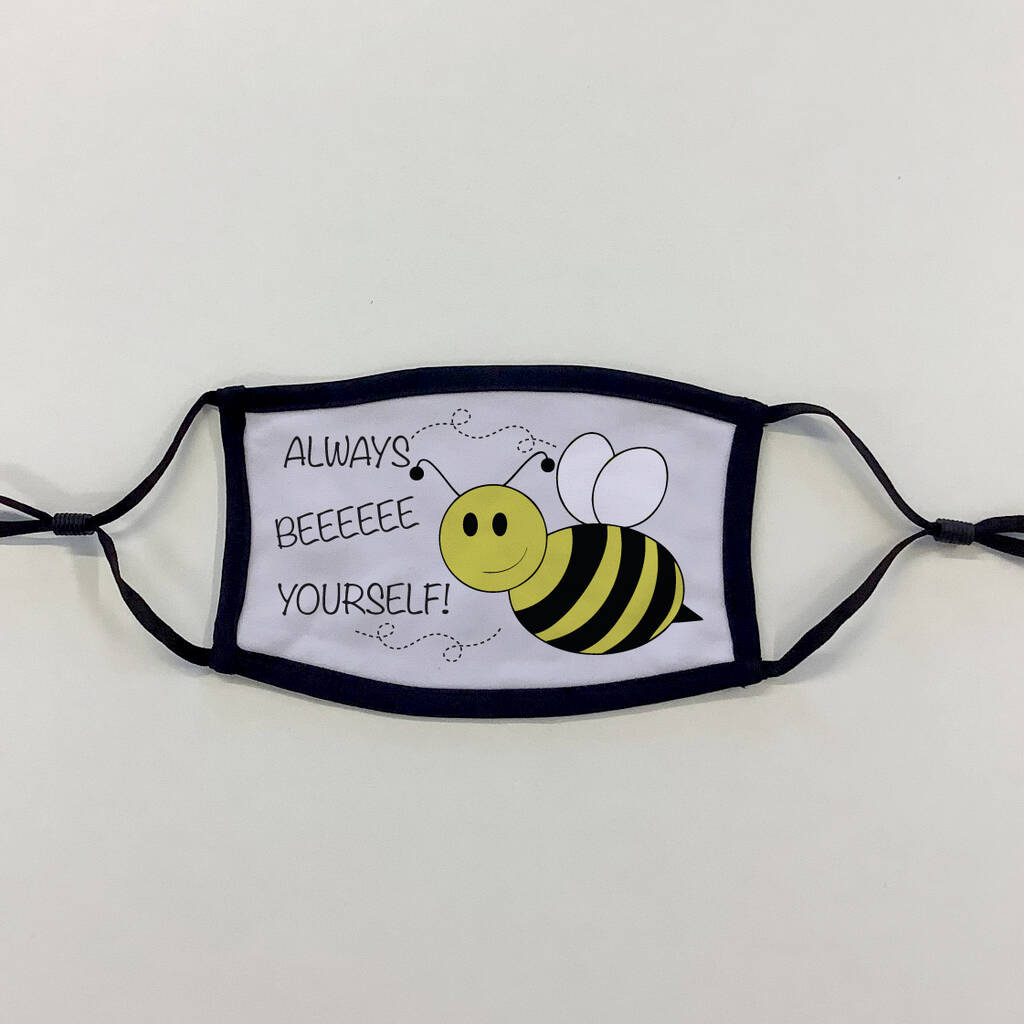 Personalised Bee Positive Face Mask, 1 of 4