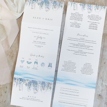 Whimsical Coast Concertina Wedding Invitations With Integrated RSVP, 3 of 5