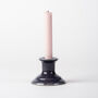 Handcrafted Ceramic Navy Blue Taper Candle Stick, thumbnail 1 of 3