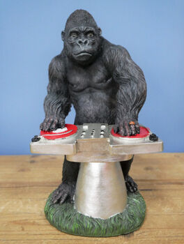 Dj Music Monkey Gorilla Turntable Figurine Ornament, 3 of 7
