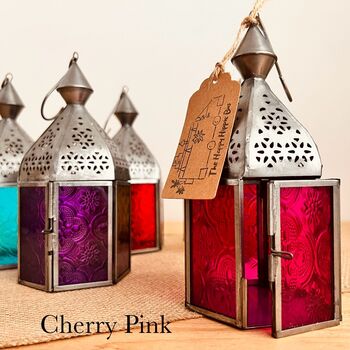 Moroccan Style Lantern Tea Light Holder Silver, 4 of 8