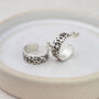 Sterling Silver Textured Hoops Leopard Print, thumbnail 2 of 3