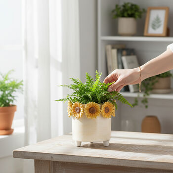 Ceramic 3D Sunflower Planter – Mother’s Day Gift, 3 of 4